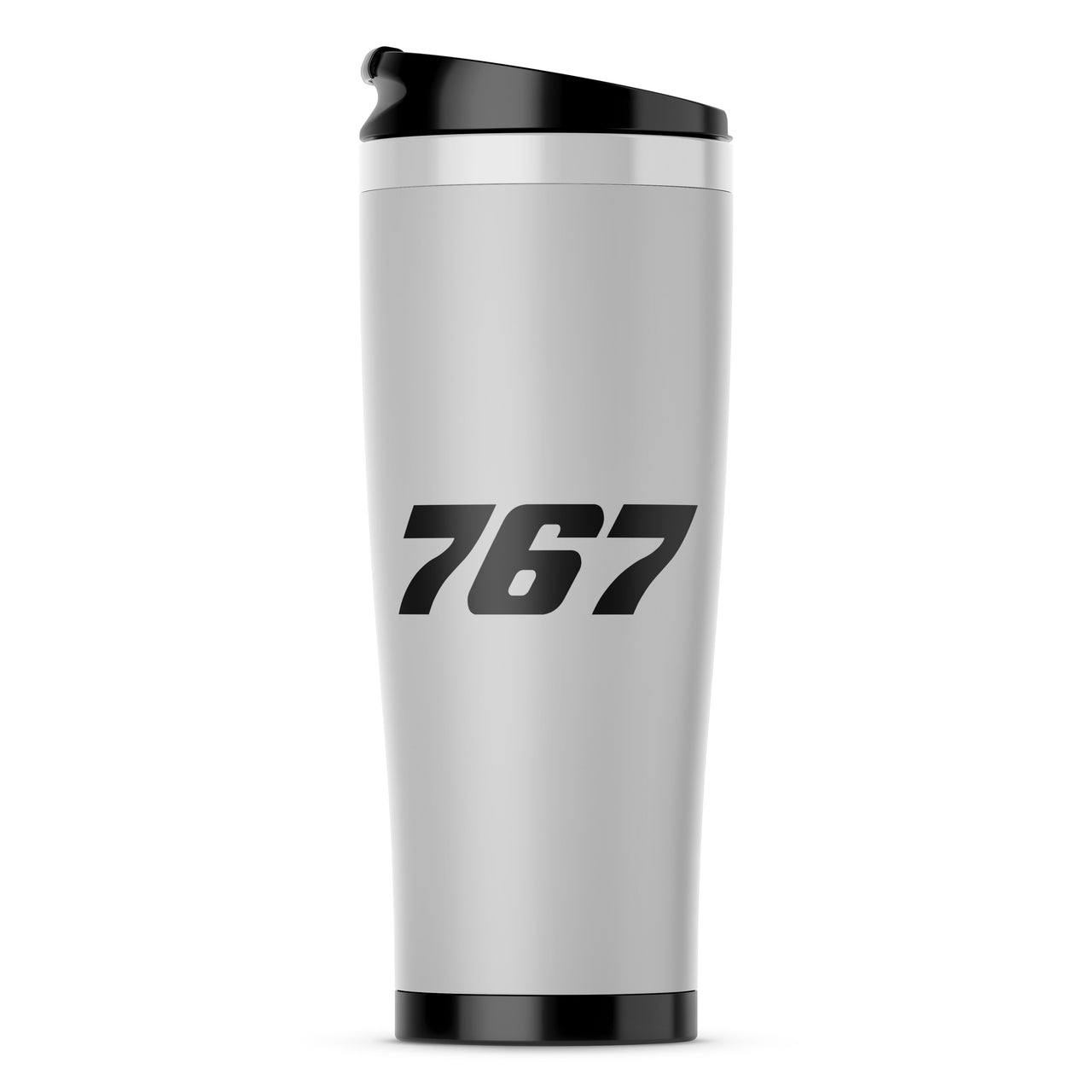 767 Flat Text Designed Travel Mugs