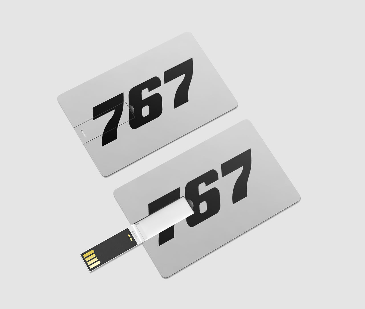 767 Flat Text Designed USB Cards