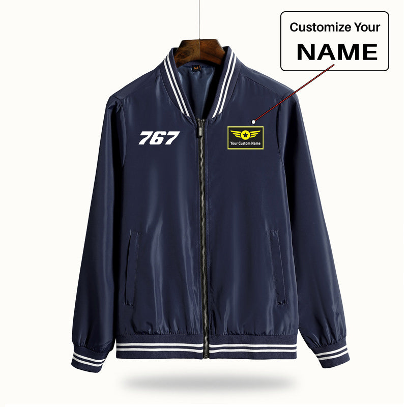 767 Flat Text Designed Thin Spring Jackets