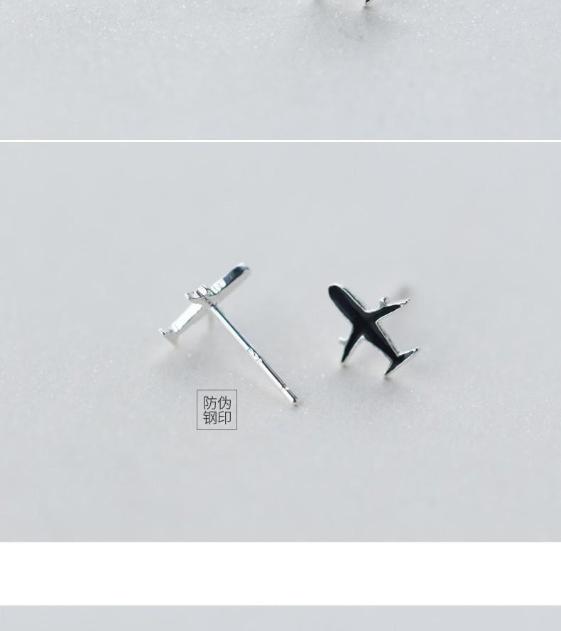 925 Sterling Silver Aircraft Shaped Earrings