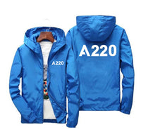 Thumbnail for A220 Flat Text Designed Windbreaker Jackets