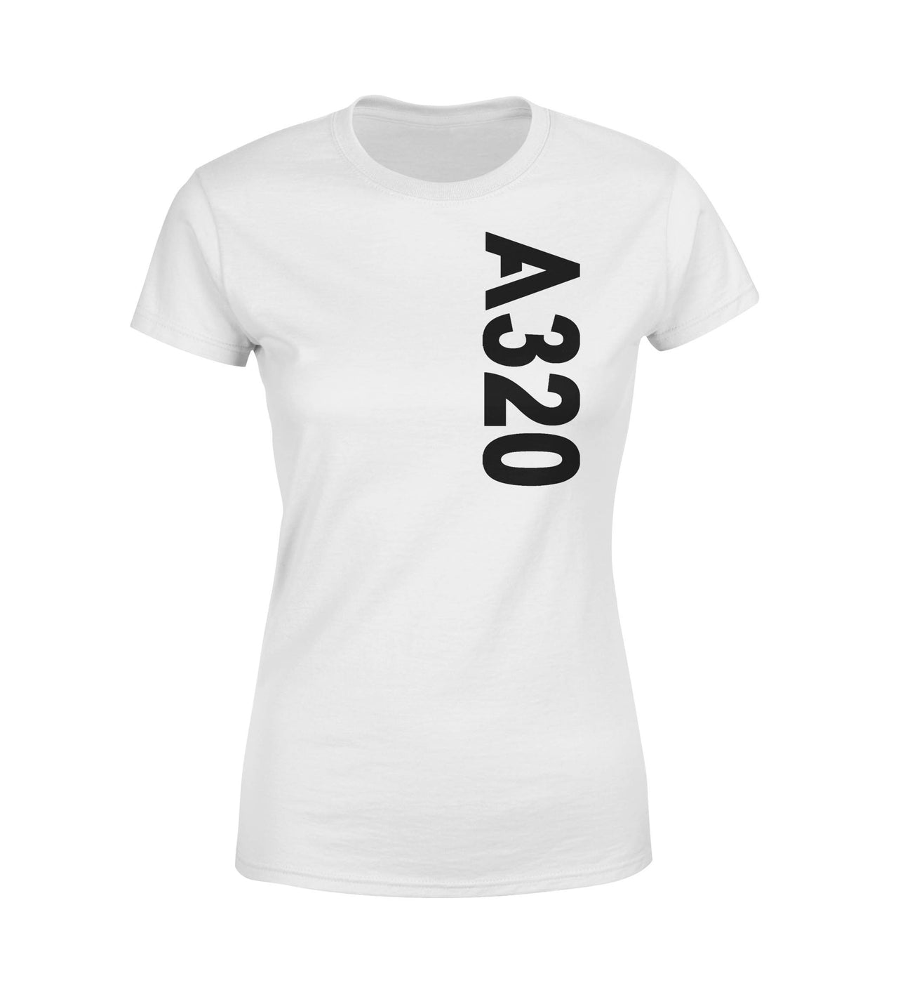 A320 Side Text Designed Women T-Shirts
