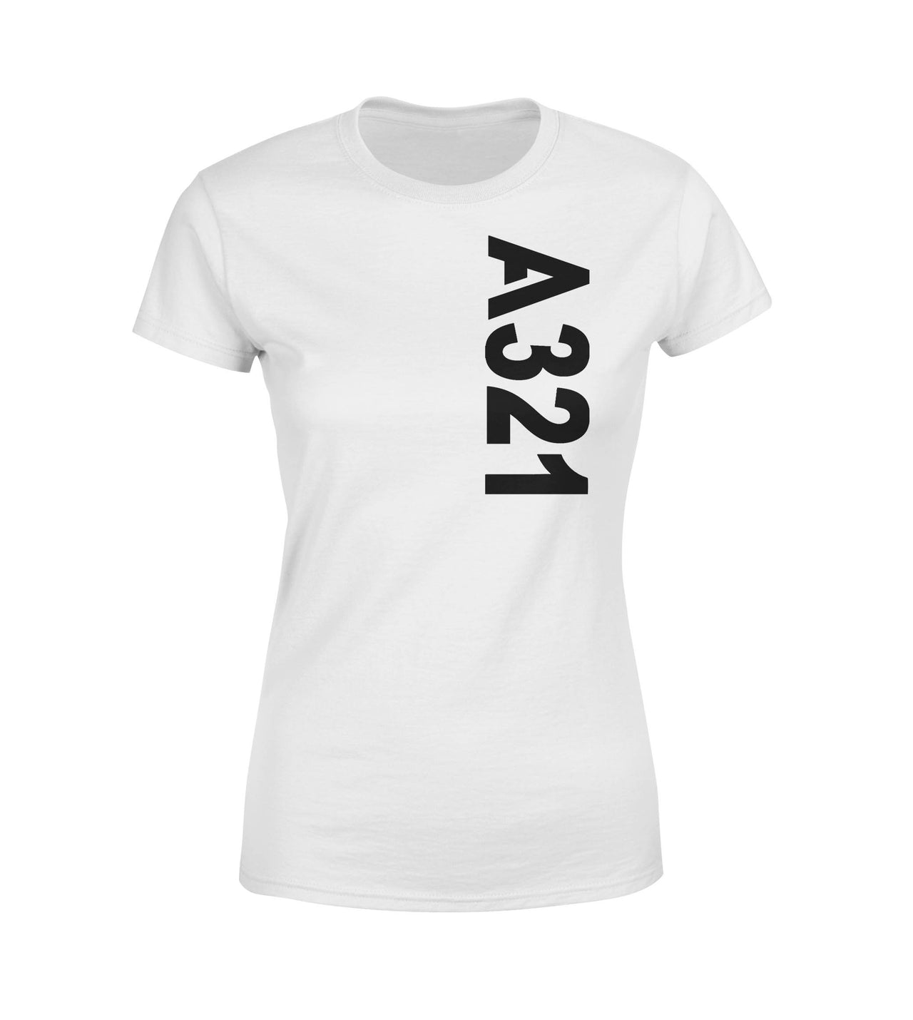 A321 Side Text Designed Women T-Shirts