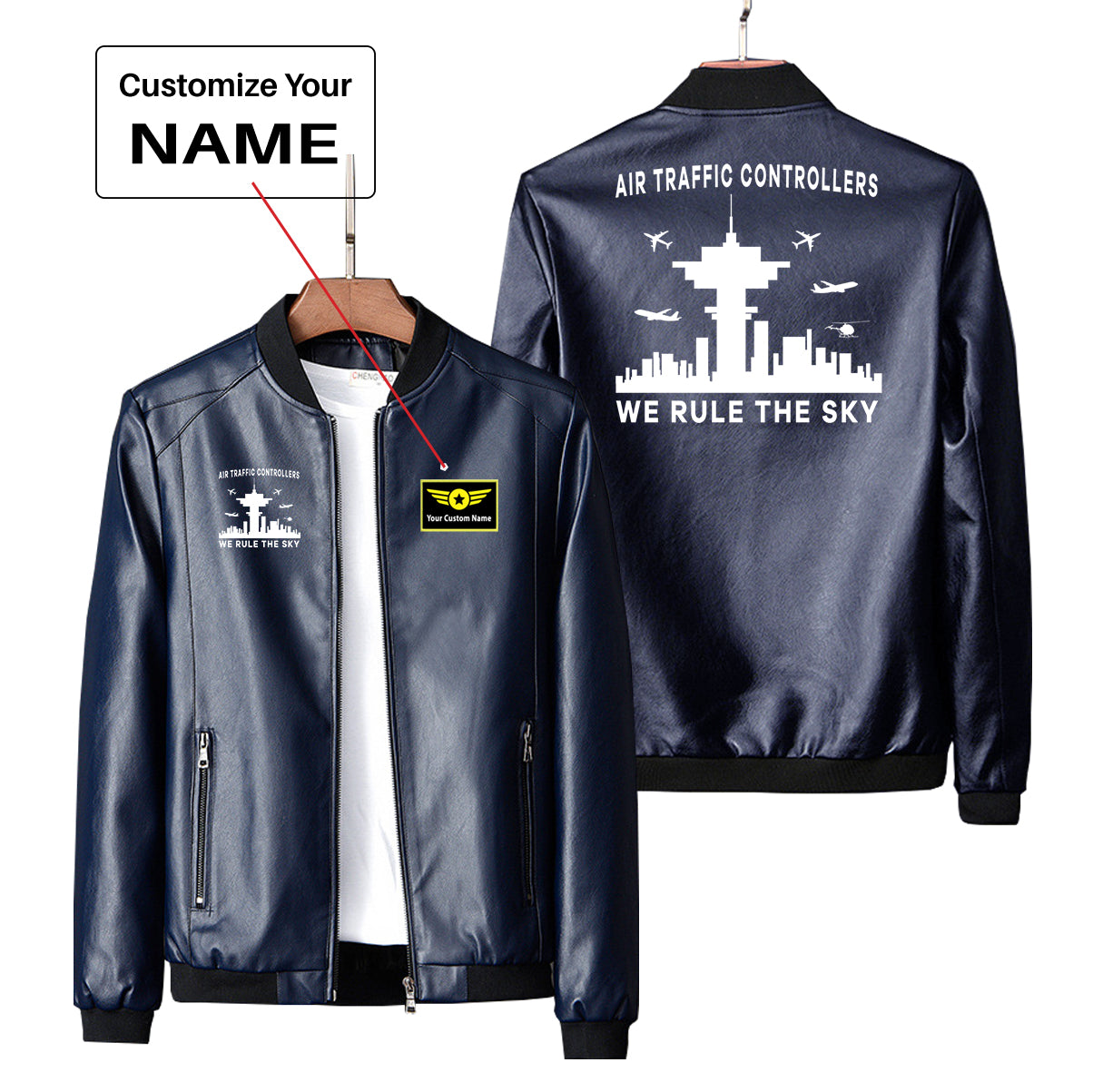 Air Traffic Controllers - We Rule The Sky Designed PU Leather Jackets