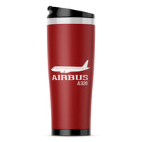 Thumbnail for Airbus A320 Printed Designed Stainless Steel Travel Mugs