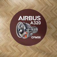 Thumbnail for Airbus A320 & CFM56 Engine.png Designed Carpet & Floor Mats (Round)