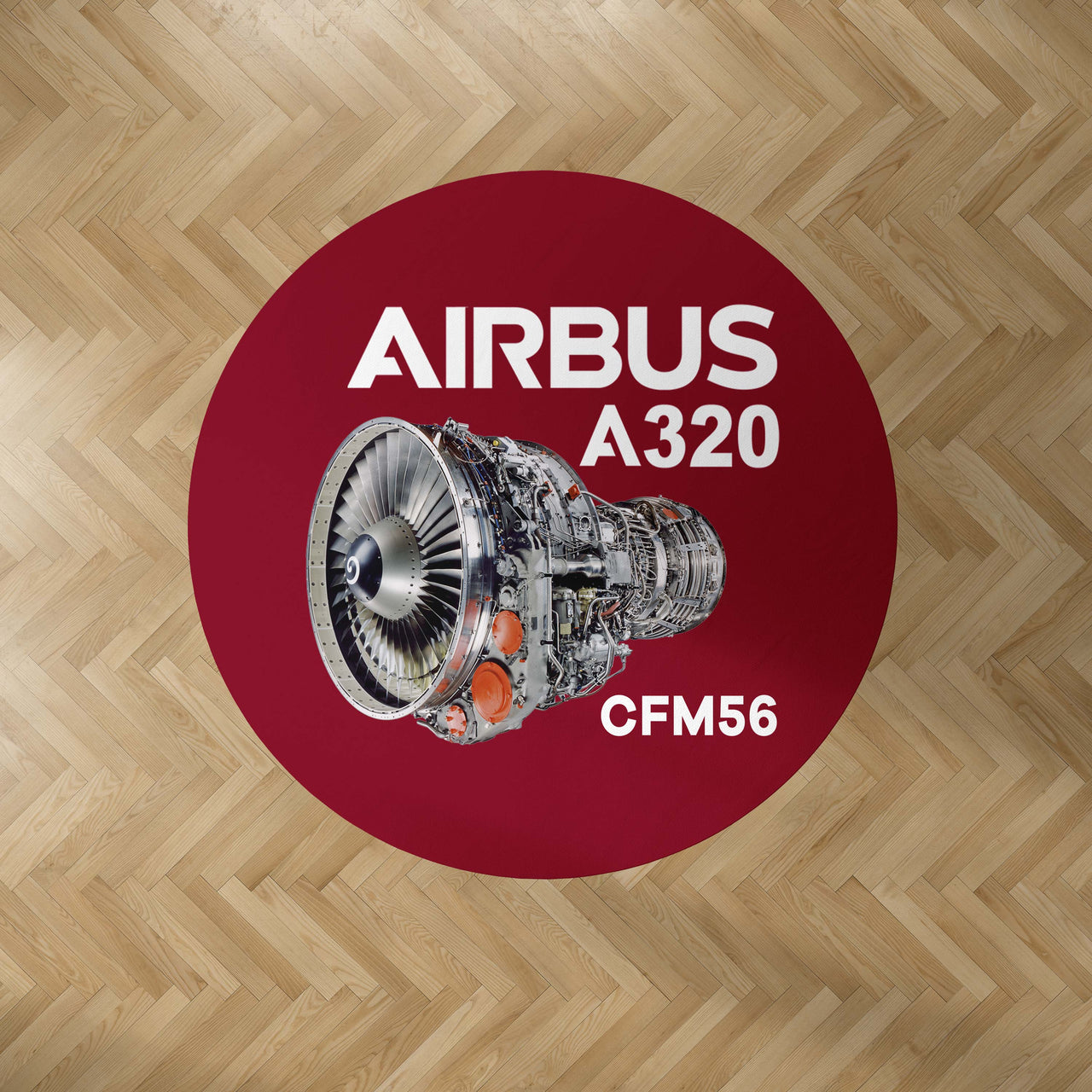 Airbus A320 & CFM56 Engine.png Designed Carpet & Floor Mats (Round)