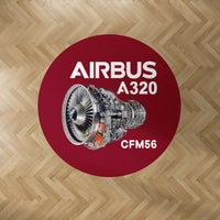 Thumbnail for Airbus A320 & CFM56 Engine.png Designed Carpet & Floor Mats (Round)