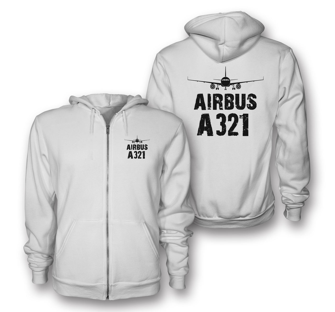 Airbus A321 & Plane Designed Zipped Hoodies
