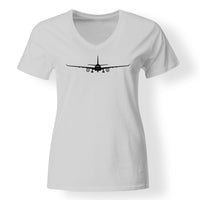 Thumbnail for Airbus A330 Silhouette Designed V-Neck T-Shirts
