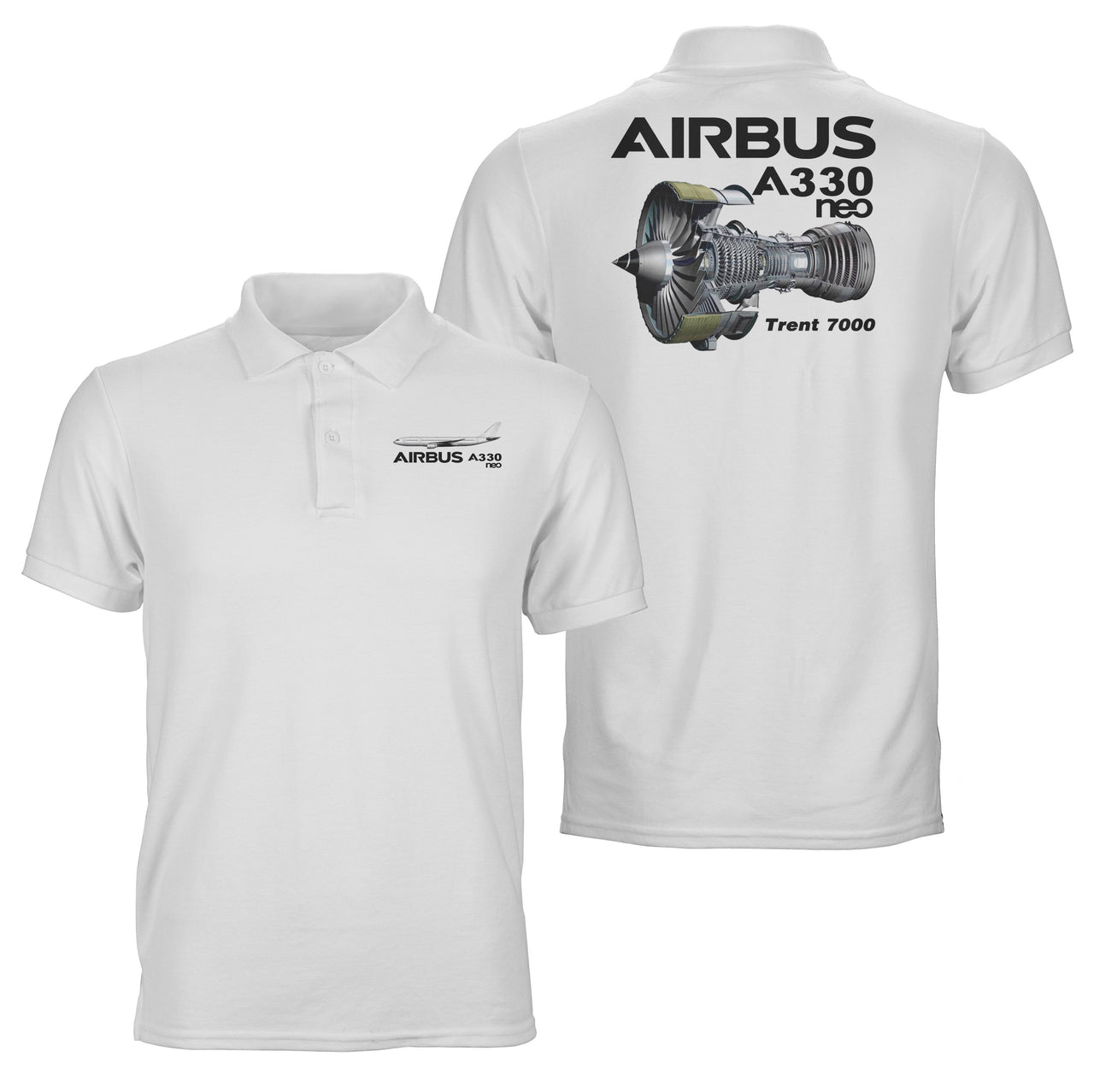 Airbus A330neo & Trent 7000 Designed Double Side Polo T-Shirts