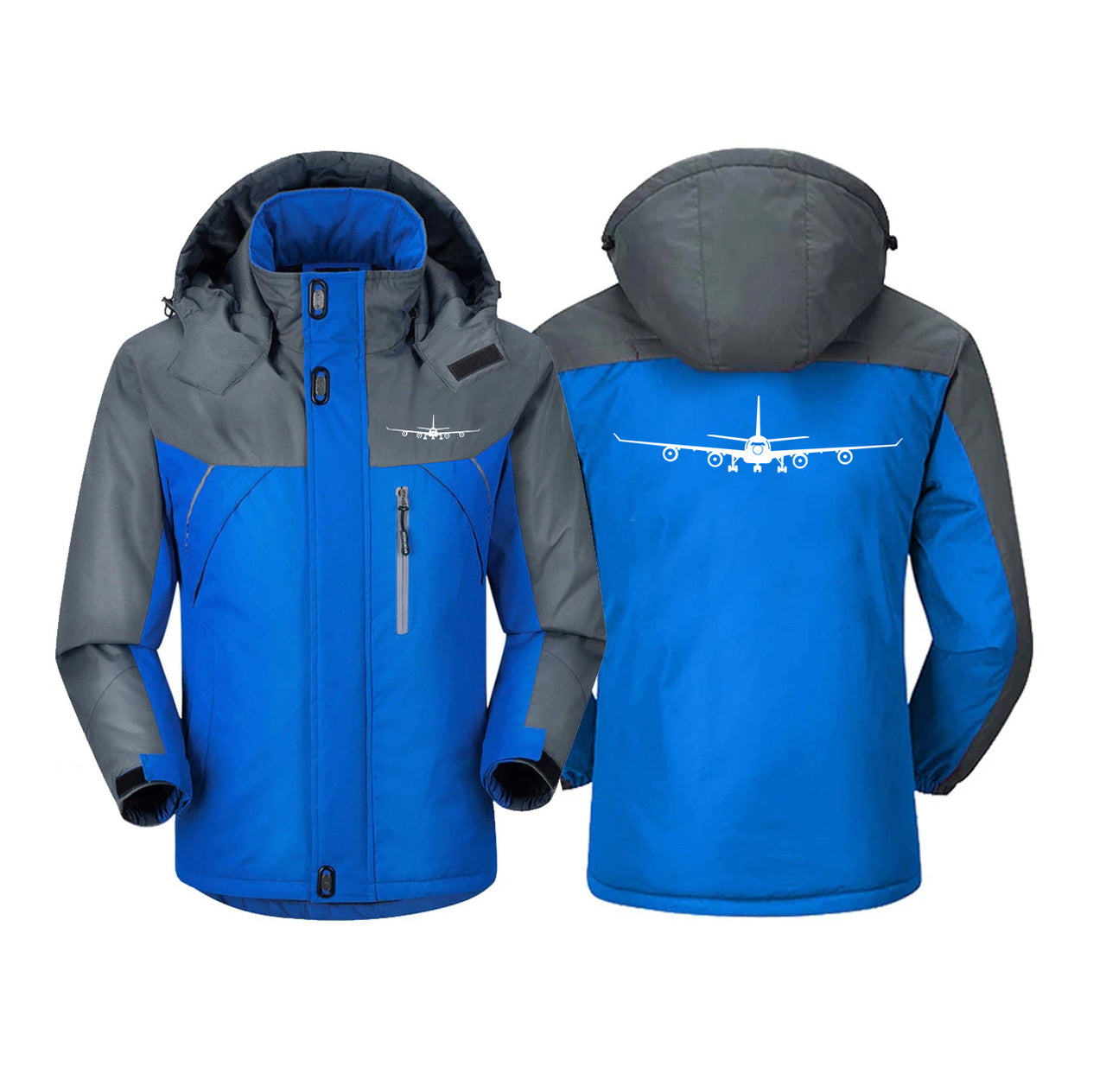 Airbus A340 Silhouette Designed Thick Winter Jackets