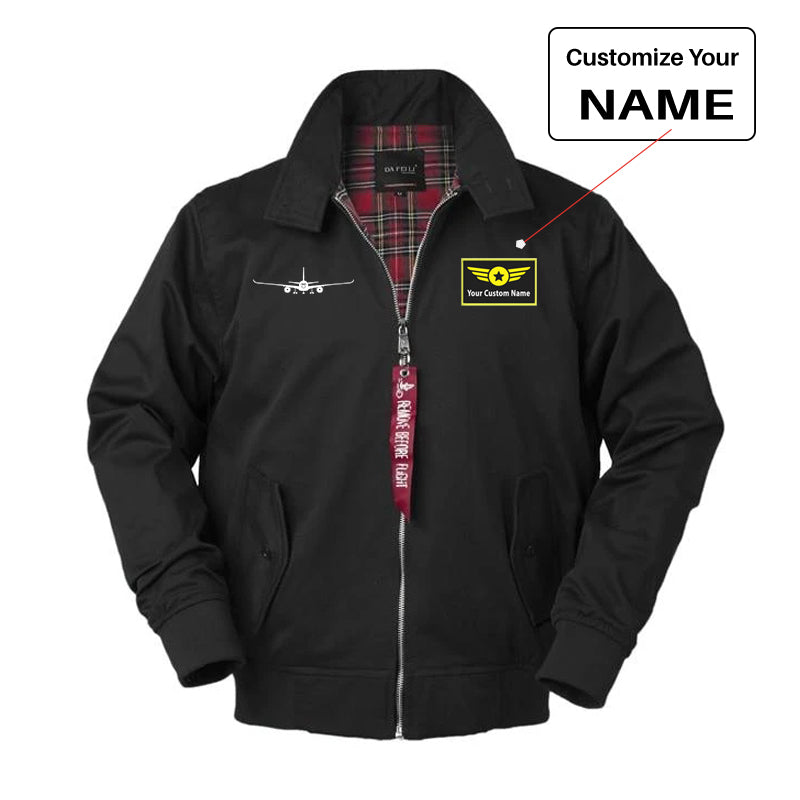 Airbus A350 Silhouette Designed Vintage Style Jackets