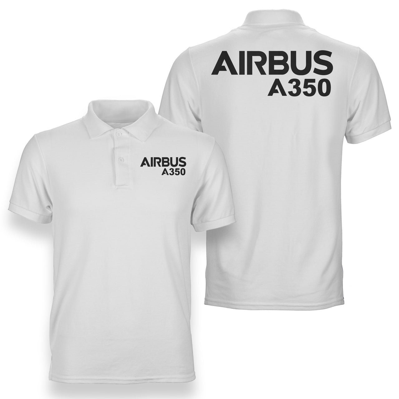 Airbus A350 & Text Designed Double Side Polo T-Shirts