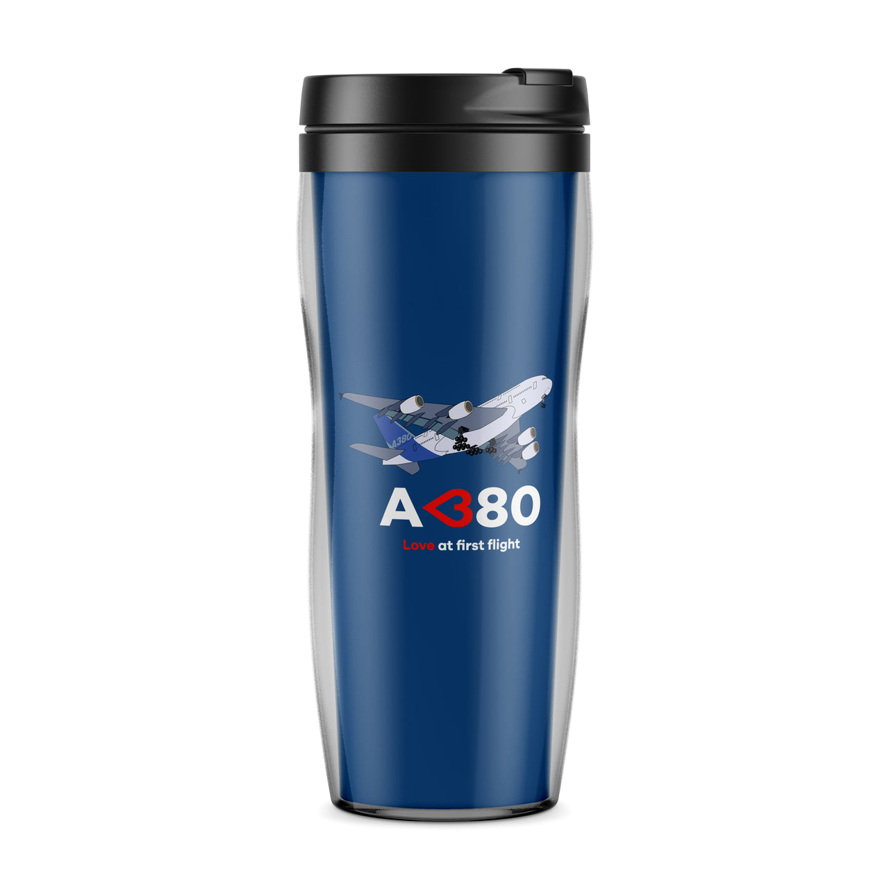 Airbus A380 Love at first flight Designed Plastic Travel Mugs