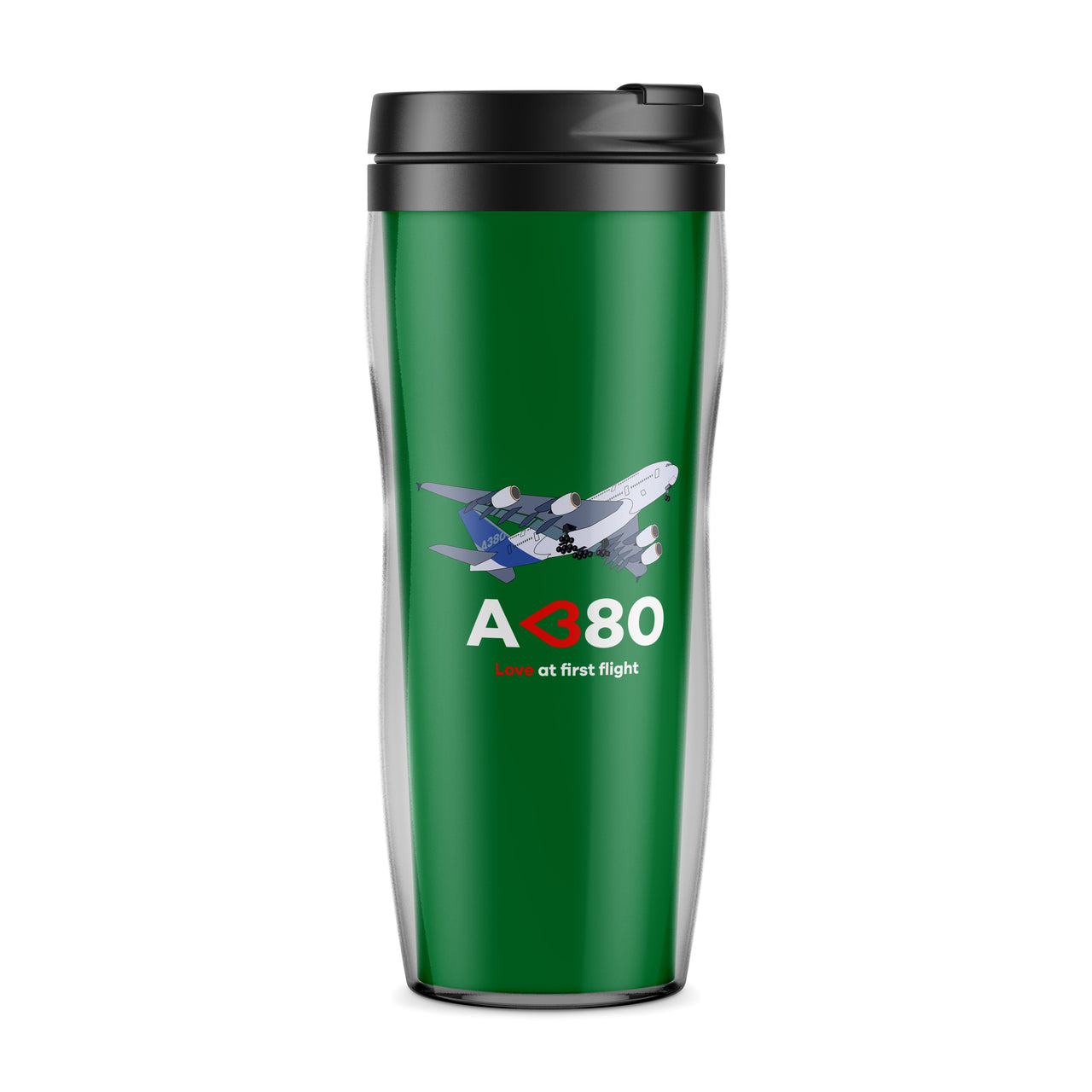 Airbus A380 Love at first flight Designed Plastic Travel Mugs