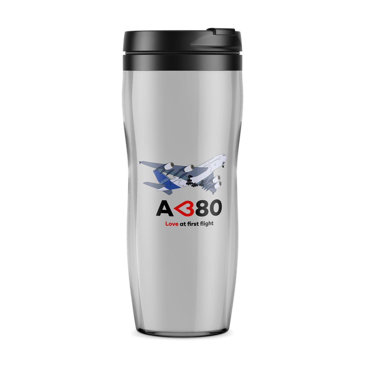 Airbus A380 Love at first flight Designed Travel Mugs