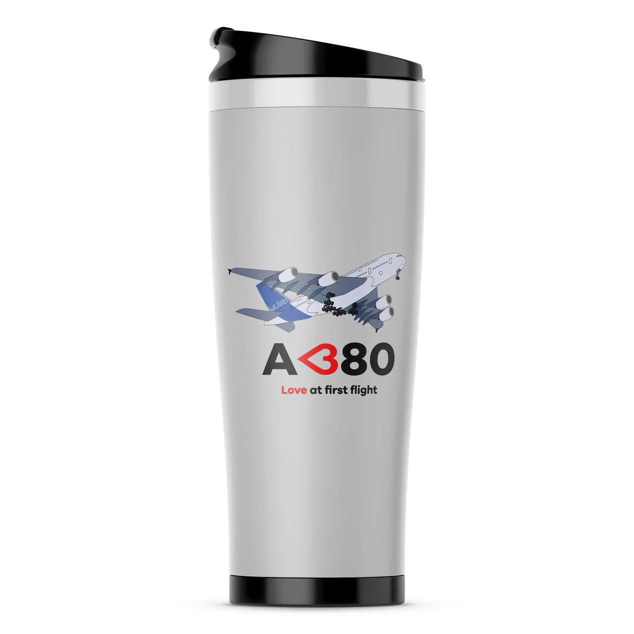 Airbus A380 Love at first flight Designed Travel Mugs