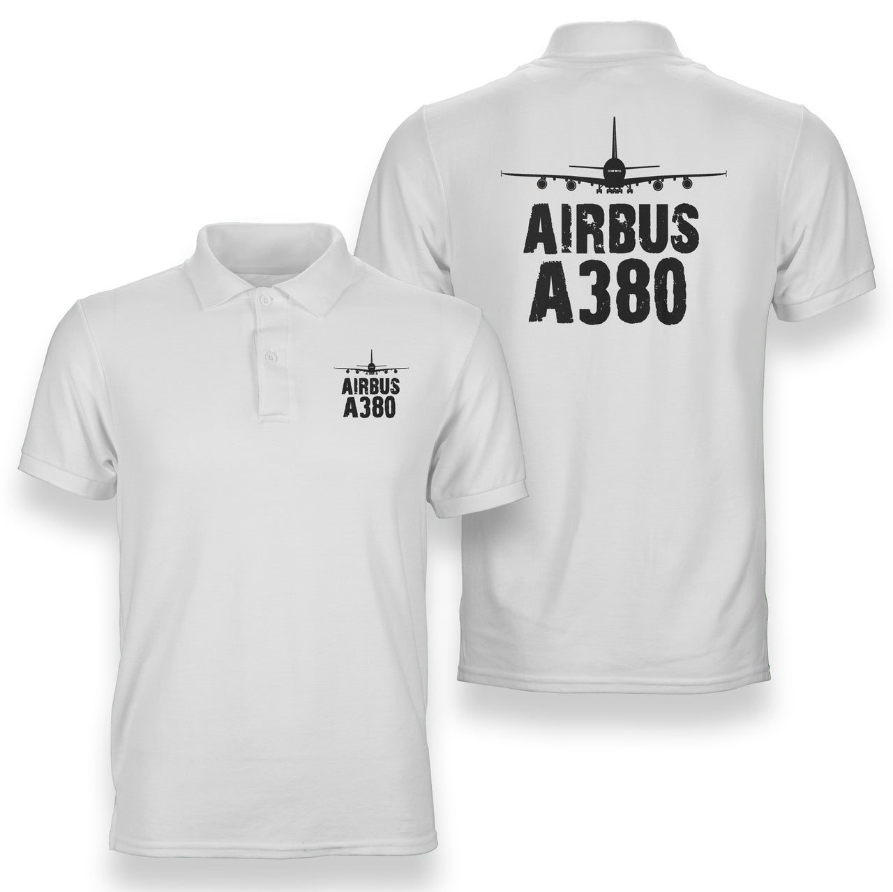 Airbus A380 & Plane Designed Double Side Polo T-Shirts