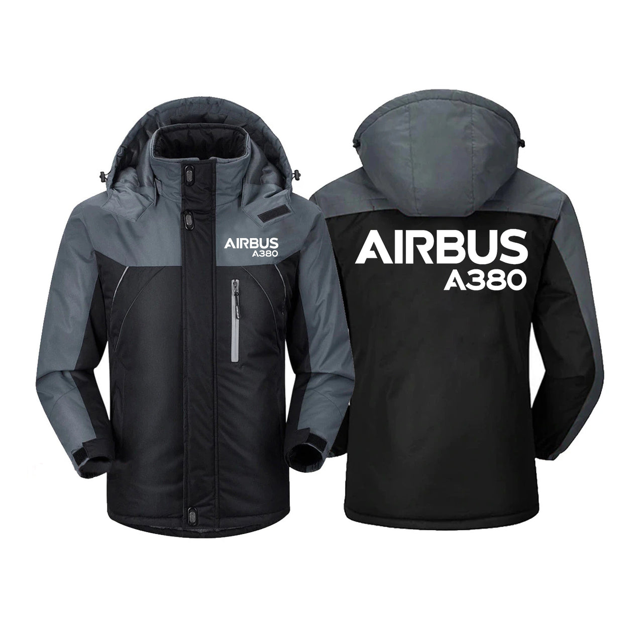 Airbus A380 & Text Designed Thick Winter Jackets