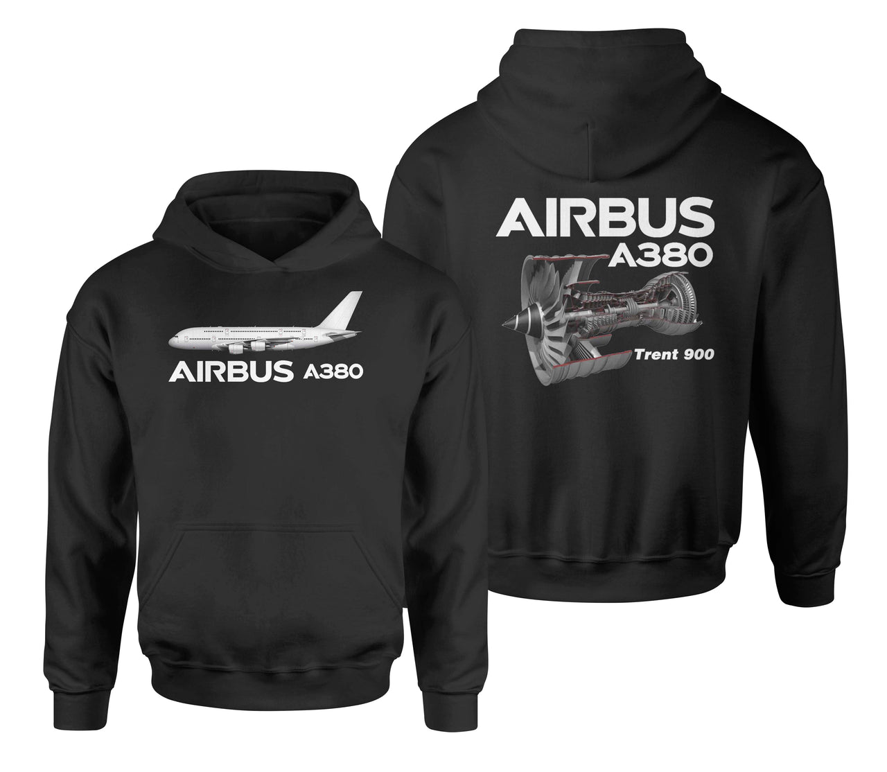 Airbus A380 & Trent 900 Engine Designed Double Side Hoodies