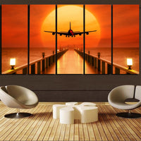 Thumbnail for Airbus A380 Towards Sunset Canvas Prints (5 Pieces)