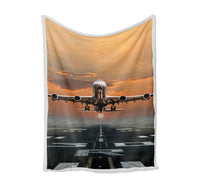 Thumbnail for Aircraft Departing from RW30 Designed Bed Blankets & Covers