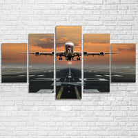 Thumbnail for Aircraft Departing from RW30 Printed Multiple Canvas Poster Aviation Shop 