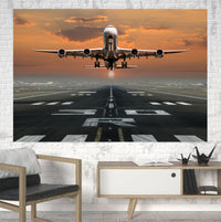 Thumbnail for Aircraft Departing from RW30 Printed Canvas Posters (1 Piece) Aviation Shop 