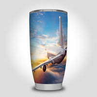 Thumbnail for Airliner Jet Cruising over Clouds Designed Tumbler Travel Mugs
