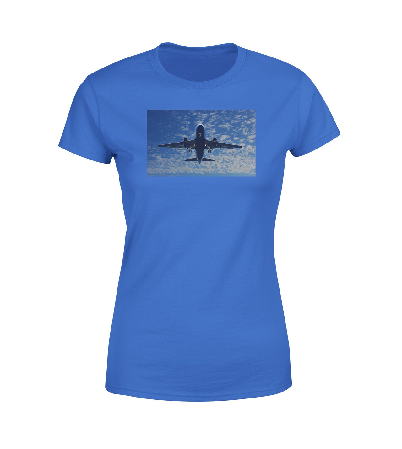 Airplane From Below Designed Women T-Shirts