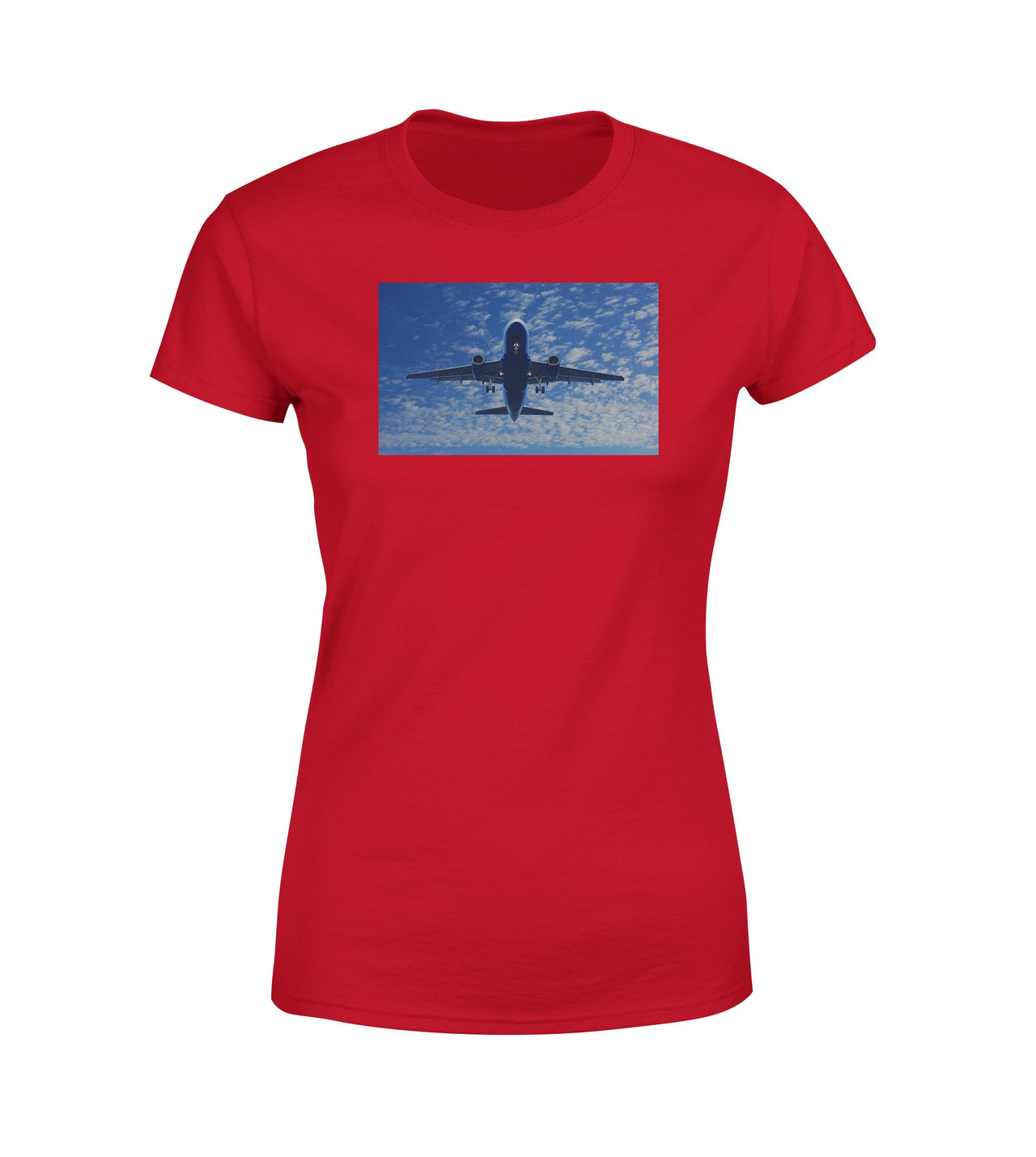 Airplane From Below Designed Women T-Shirts