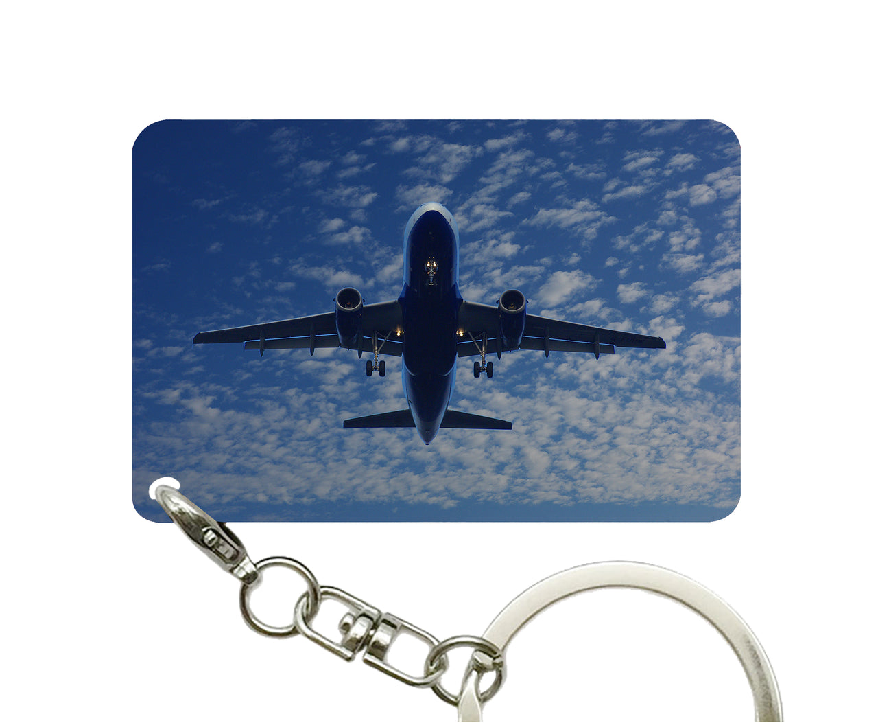 Airplane From Below Designed Key Chains