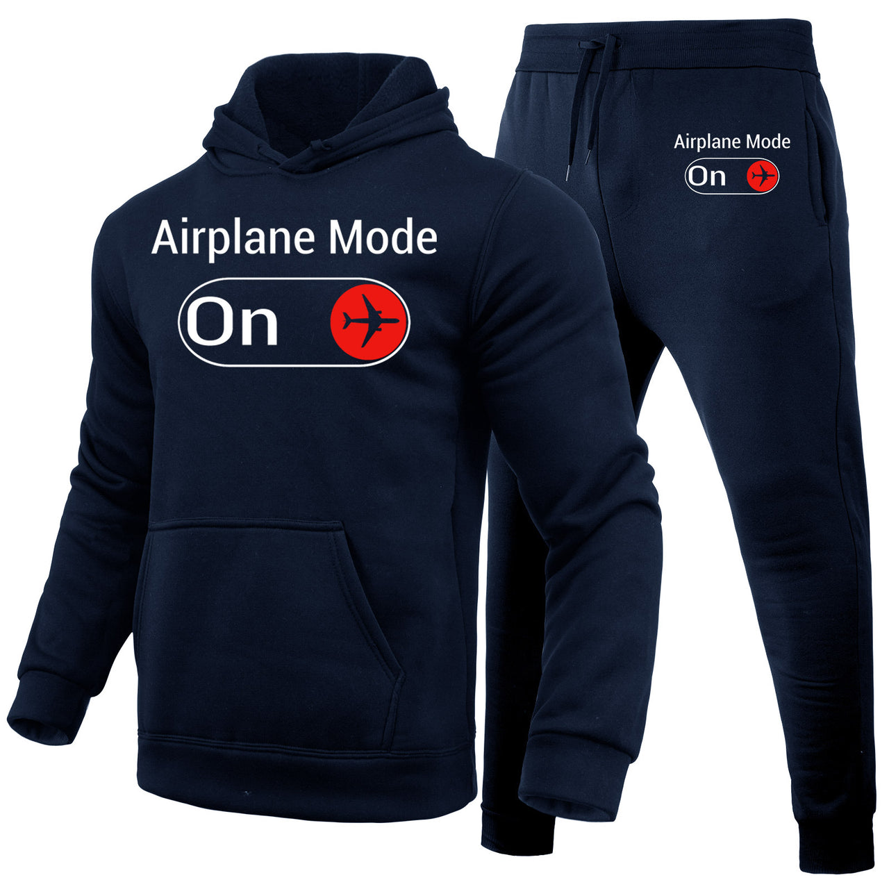 Airplane Mode On Designed Hoodies & Sweatpants Set