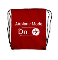 Thumbnail for Airplane Mode On Designed Drawstring Bags