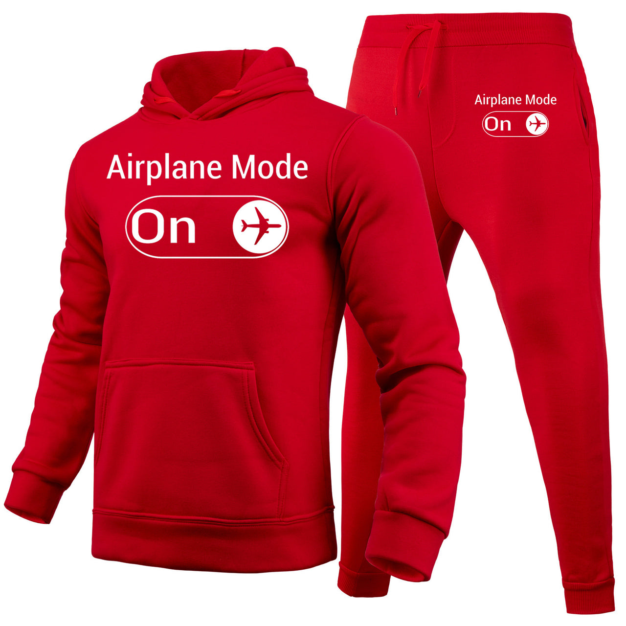 Airplane Mode On Designed Hoodies & Sweatpants Set