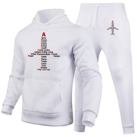 Thumbnail for Airplane Shape Aviation Alphabet Designed Hoodies & Sweatpants Set