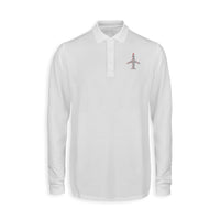Thumbnail for Airplane Shape Aviation Alphabet Designed Long Sleeve Polo T-Shirts