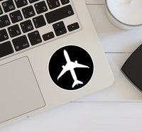 Thumbnail for Airplane & Circle (Black) Designed Stickers