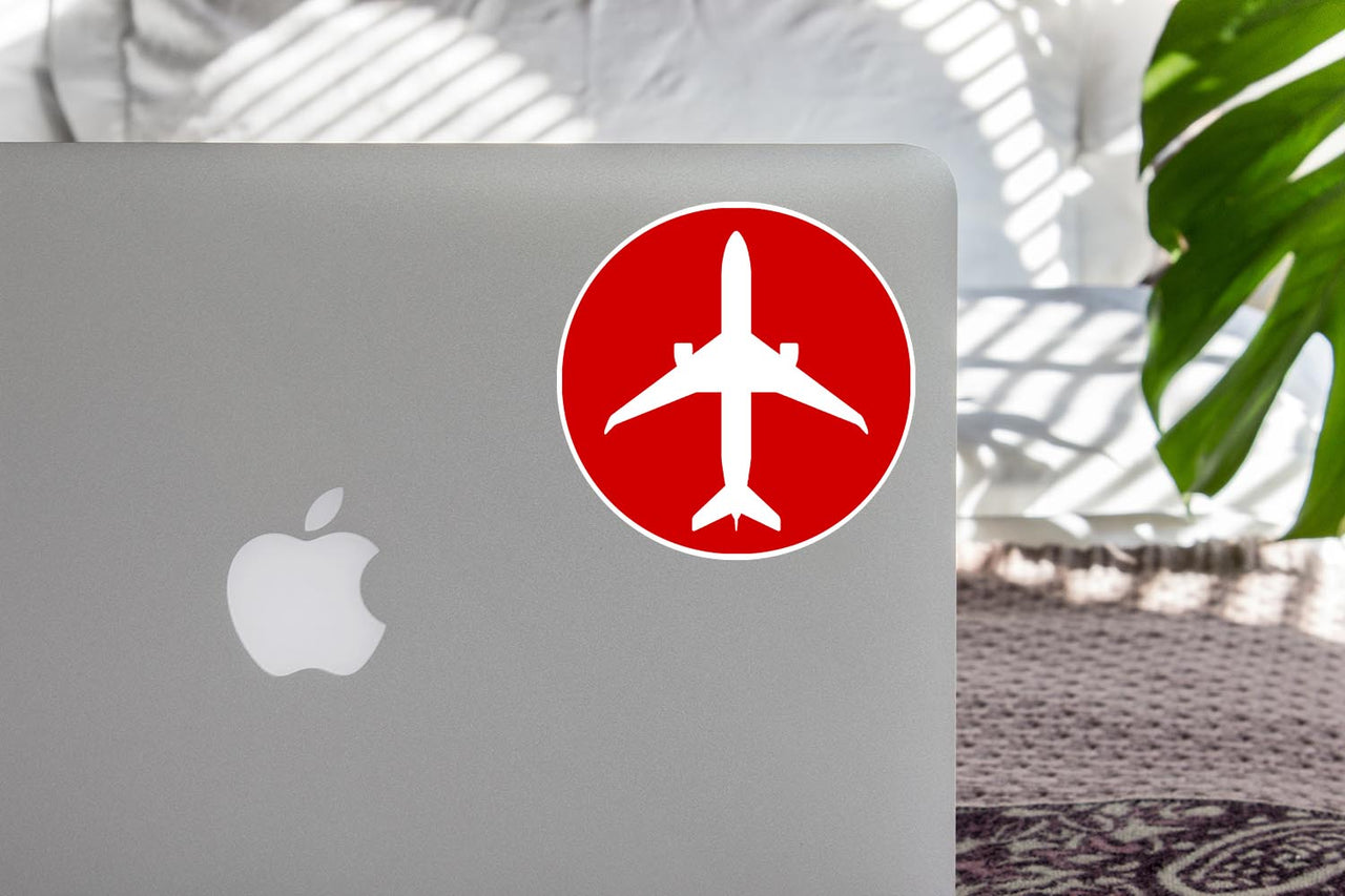 Airplane & Circle (Red) Designed Stickers