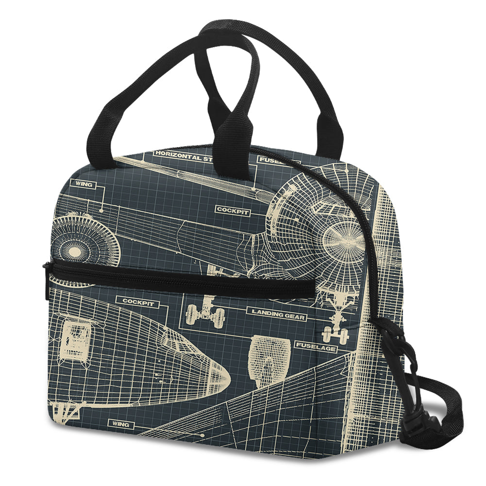 Airplanes Fuselage & Details Designed Lunch Bags