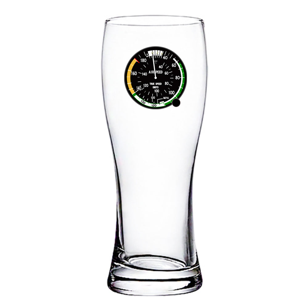 Airspeed Indicator Designed Pilsner Beer Glasses