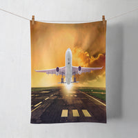 Thumbnail for Amazing Departing Aircraft Sunset & Clouds Behind Designed Towels