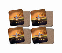 Thumbnail for Amazing Departing Aircraft Sunset & Clouds Behind Designed Coasters