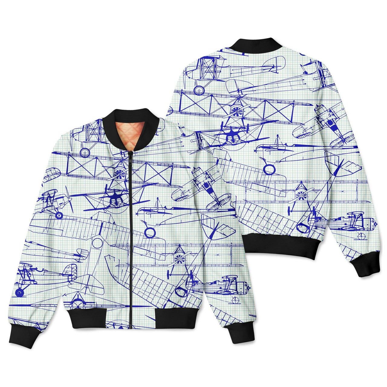 Amazing Drawings of Old Aircrafts Designed 3D Pilot Bomber Jackets