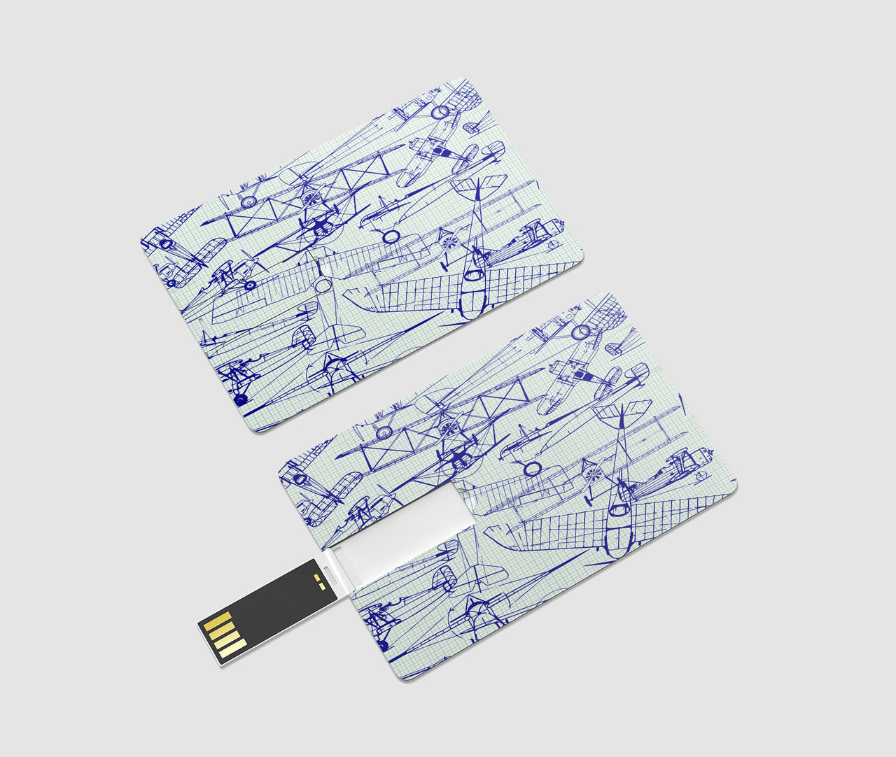 Amazing Drawings of Old Aircrafts Designed USB Cards