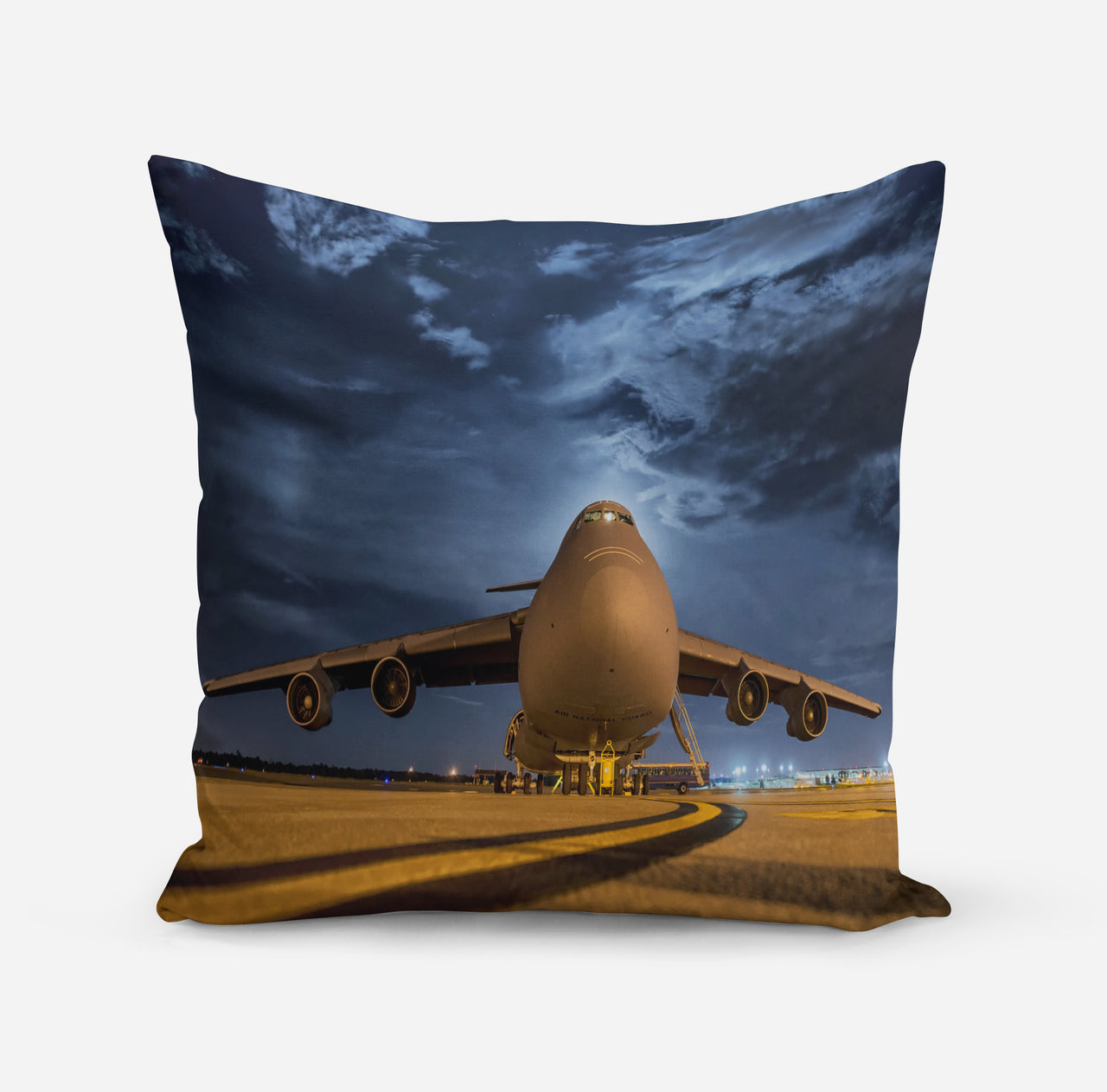 Amazing Military Aircraft at Night Designed Pillows