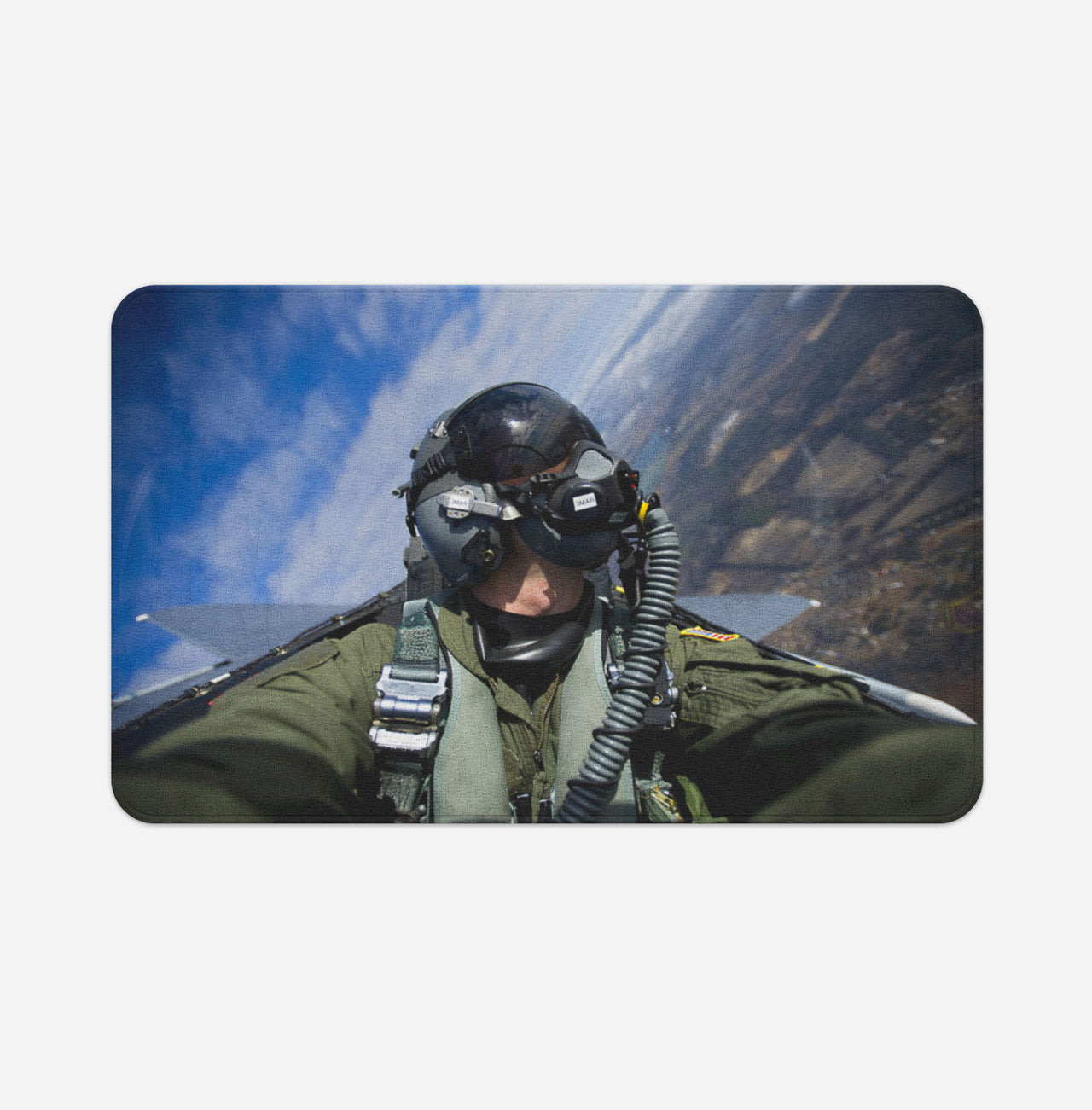 Amazing Military Pilot Selfie Designed Bath Mats