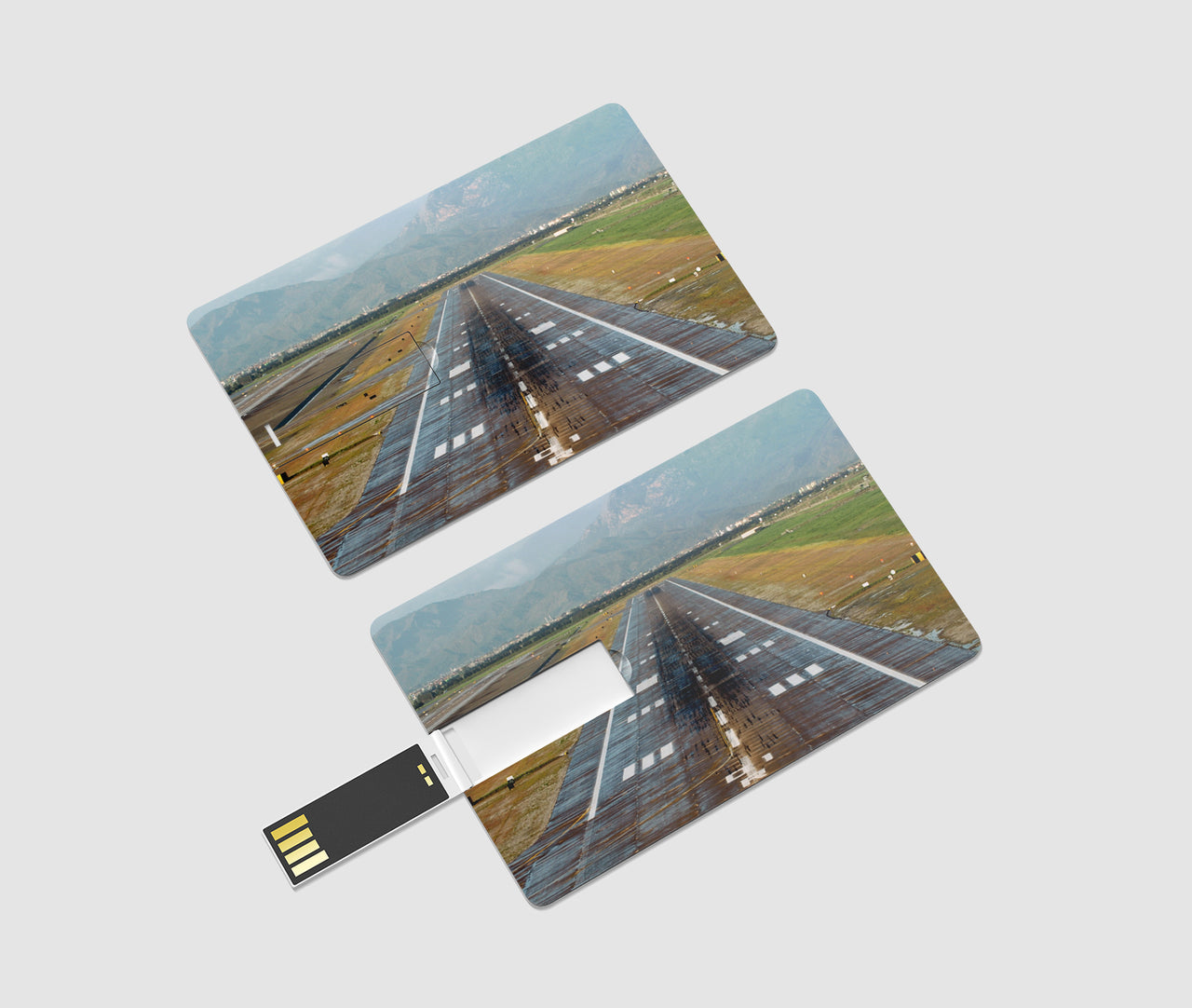 Amazing Mountain View & Runway Designed USB Cards