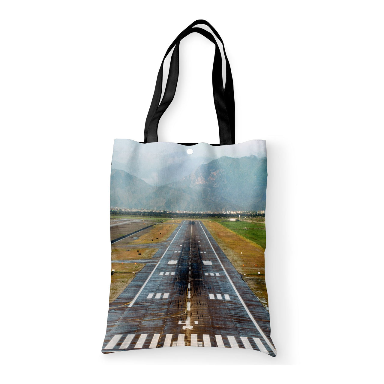 Amazing Mountain View & Runway Designed Tote Bags